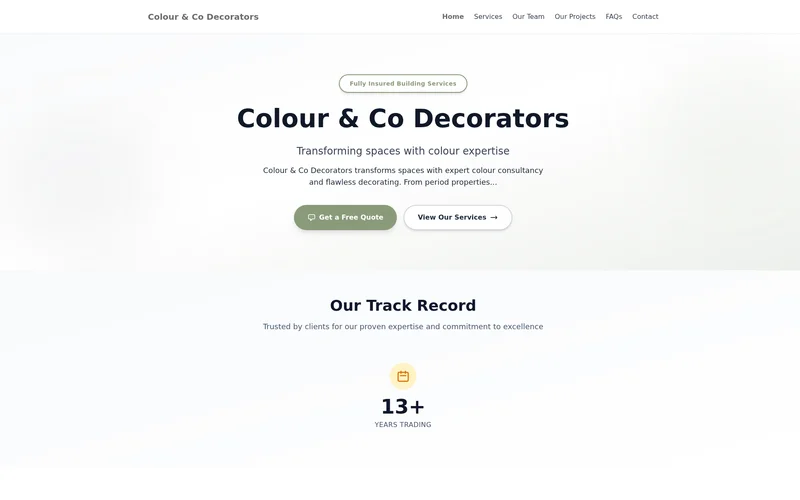 Preview of Colour & Co Decorators website using Colour Studio theme